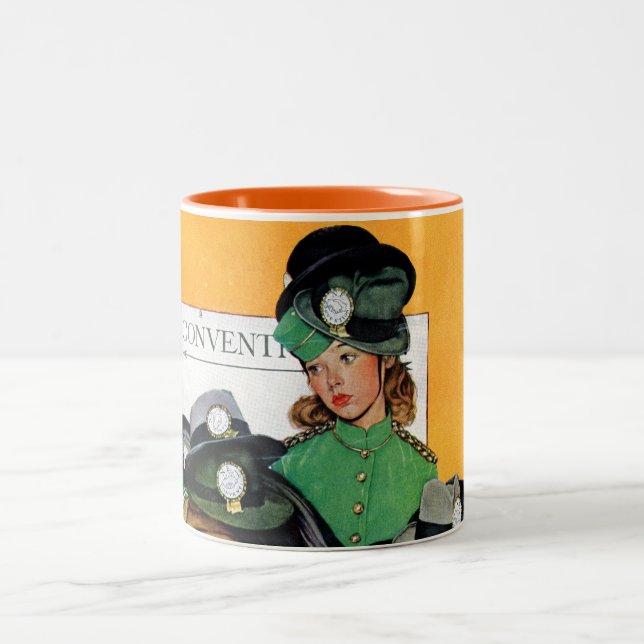 Hatcheck Mädchen Zweifarbige Tasse (Mittel)