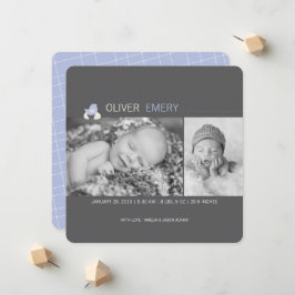 Hatched Ei Baby Chick Boy Geburtserklärung Ankündigung