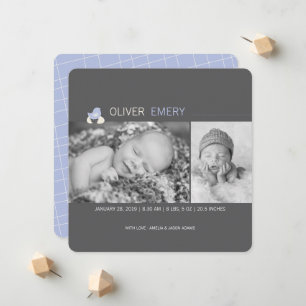 Hatched Ei Baby Chick Boy Geburtserklärung Ankündigung