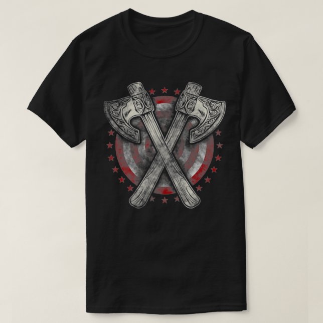 Hatchet Ae Throwing Pocket Abzeichen  T-Shirt (Design vorne)