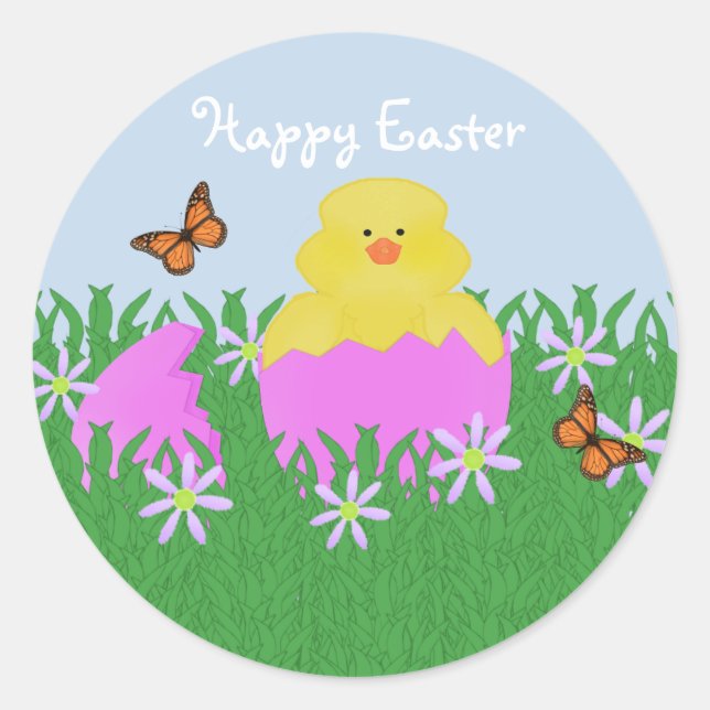 Hatching Baby Duck Happy Oaster Stickers (Vorderseite)