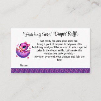 "Hatching bald" Dino Diaper Raffle Umschließungska Begleitkarte