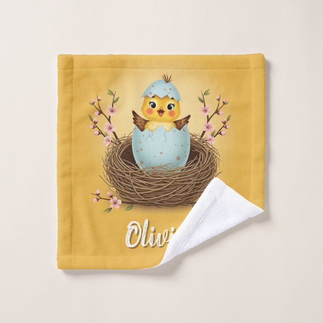 Hatching Bald Niedlich Chick Baby Dusche Waschlappen (Waschlappen)