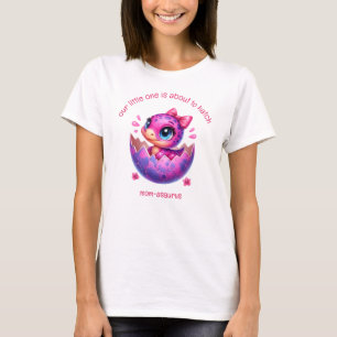"Hatching bald" Rosa Dinosaurier-Mama T-Shirt