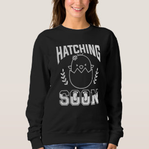 Hatching Bald Schwangerschaft Ankündigung Geschlec Sweatshirt