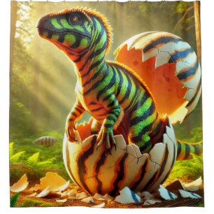 Hatching Dinosaur Duschvorhang