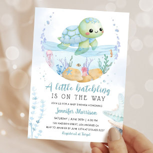 Hatchling-Baby-Party Meeresschildkröte Süße Wasser Einladung