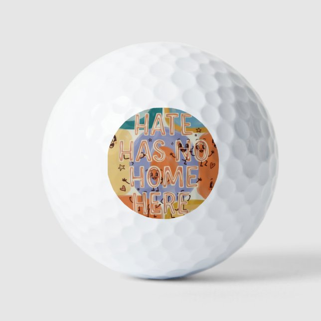 Hate Has No Home Here Playful Character Art Golfball (Vorderseite)