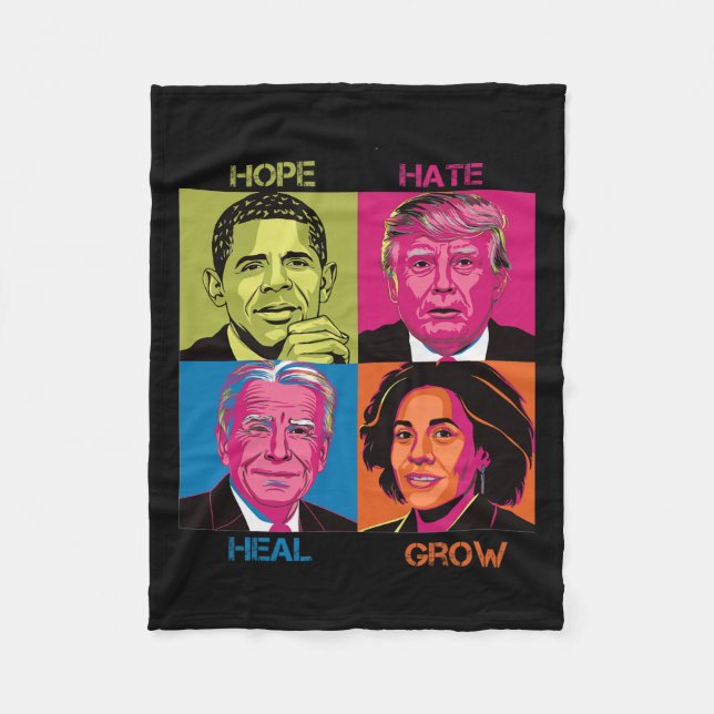 Hate Heal Grow Kamala Harris Cat Ladys for Preside Fleecedecke (Vorderseite)