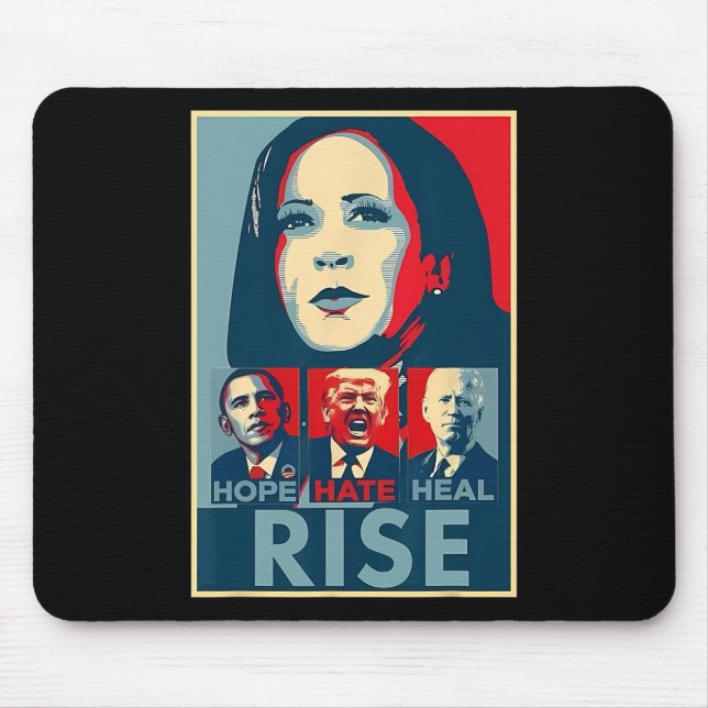 Hate Heal Grow Rise Präsident Kamala Harris Campai Mousepad (Vorne)
