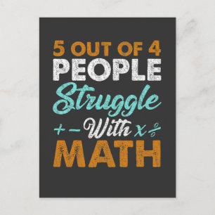 Hate Math Struggle Funny Mathematiker Jokes Postkarte
