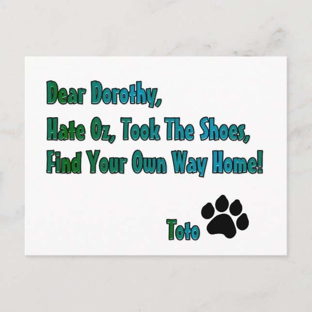 Hate oz postkarte (Vorderseite)