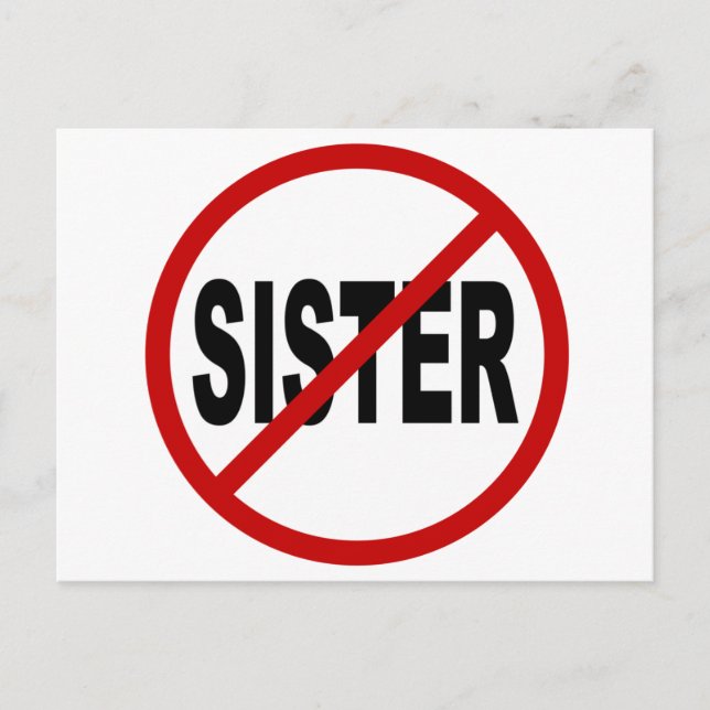 Hate Sister /No Sister Zulässige Signierung Postkarte (Vorderseite)