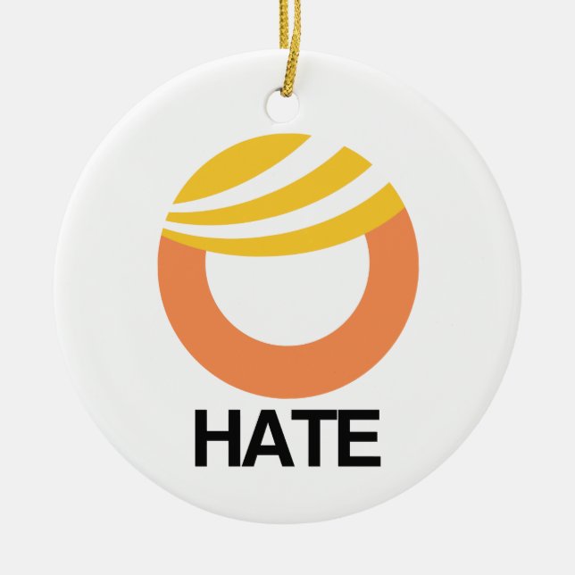 HATE (Trump) Keramik Ornament (Vorne)