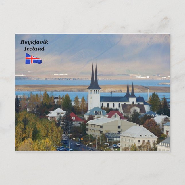 Háteigskirkja, Reykjavik, Island. Postkarte (Vorderseite)