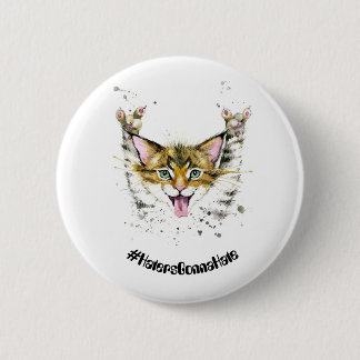 #HatersGonnaHate Katzen-rundes MetallAbzeichen Button