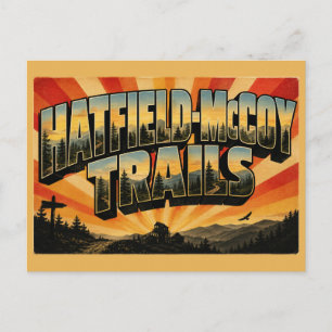 Hatfield-McCoy Trails WV Appalachen-Gebirge Kunst Postkarte