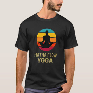 Hatha Flow Yoga Vintage Sonnenuntergang Yoga-Lehre T-Shirt