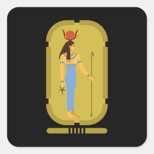 Hathor Egyptian Alcient Goddess Square Sticker