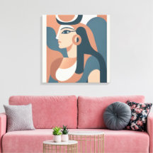 Hathor Egyptian Goddess Modern Leinwand Wall Art