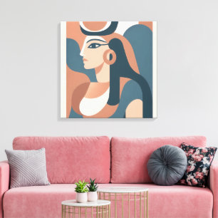 Hathor Egyptian Goddess Modern Leinwand Wall Art