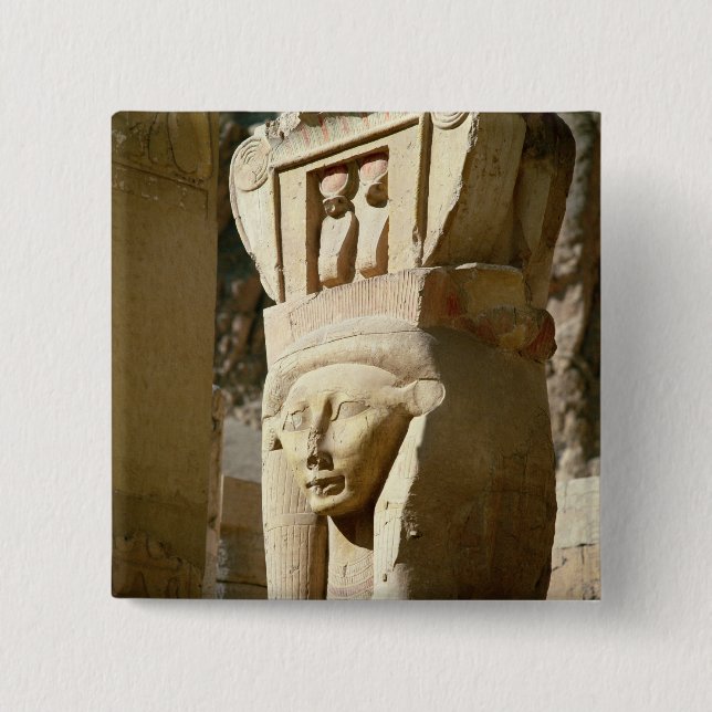 Hathor-köpfige Spalte, von der Kapelle von Button (Vorderseite)