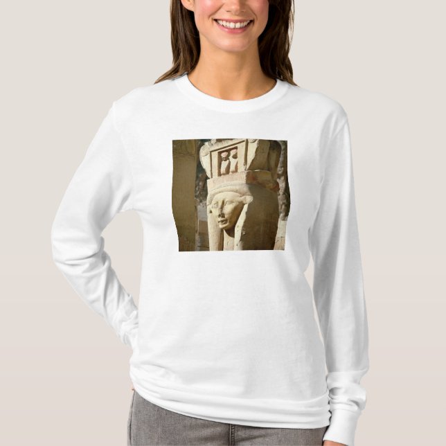 Hathor-köpfige Spalte, von der Kapelle von T-Shirt (Vorderseite)