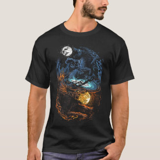Hati and Skoll - Vikings Norse Mythology - Fenrir T-Shirt