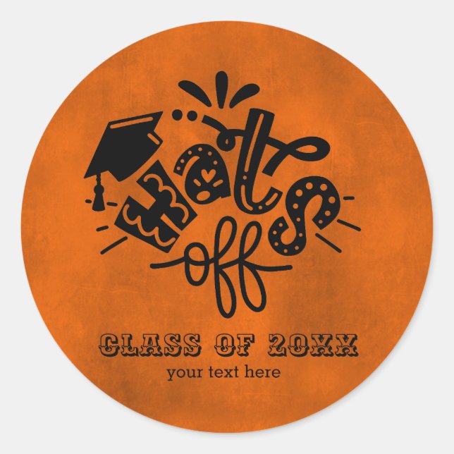 Hats aus Orange Runder Aufkleber (Vorderseite)