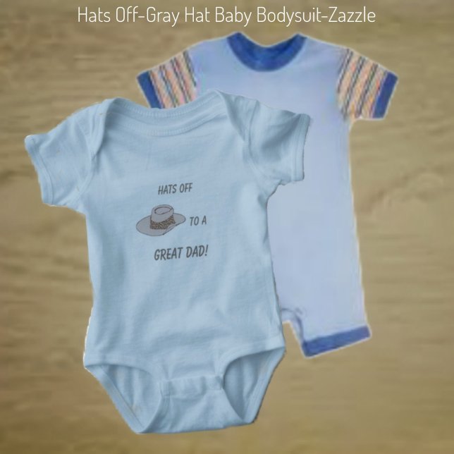 Hats Off-Gray Hat Baby Strampler (Von Creator hochgeladen)