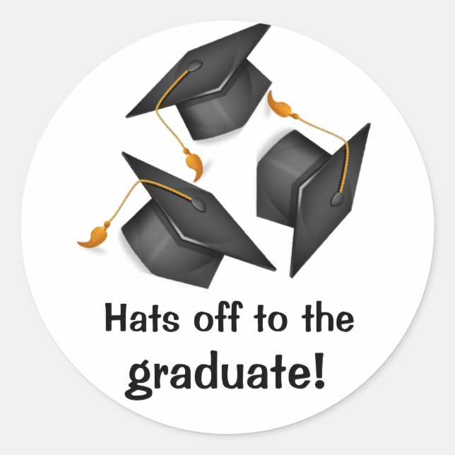 Hats Off to Graduate Sticker (Vorderseite)