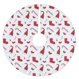 Hats Strumpfs Candy Canes Design Polyester Weihnachtsbaumdecke
