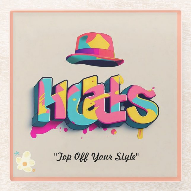 "Hat's the Way" Glasuntersetzer (Vorderseite)