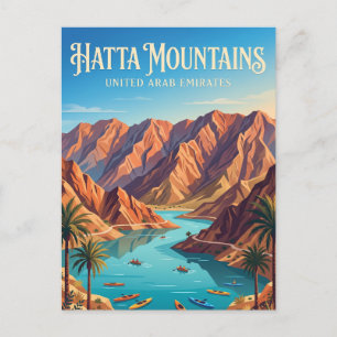 Hatta-Berge und Hatta-Staudamm Vereinigte Arabisch Postkarte