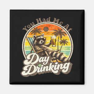 Hatte am Tag Trinken lustig Retro-Strand Sommer Magnet
