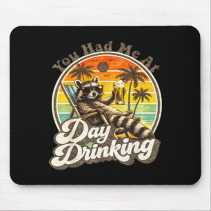 Hatte am Tag Trinken lustig Retro-Strand Sommer Mousepad
