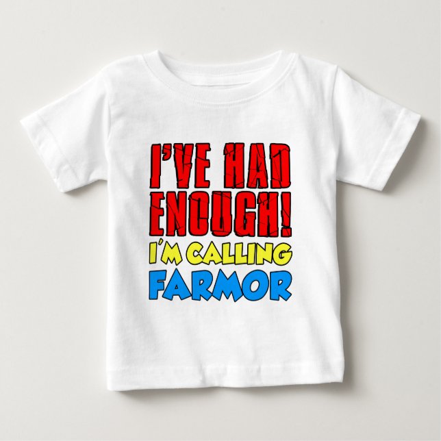 Hatte genügend nennendes Farmor Baby T-shirt (Vorderseite)