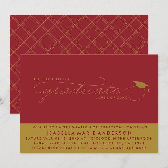 HATTEN BIS ZUM GRADUAT | EINLADUNG VON ABSCHLÜSSEN (Vorne/Hinten)