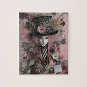 Hatter Pink Mixed Media Collage Puzzle