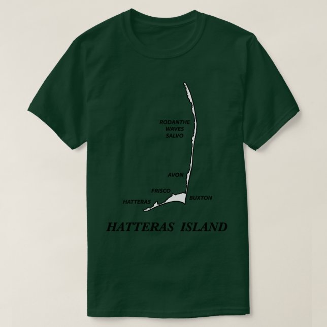 HATTERAS INSELKARTE MIT DÖRFER T-Shirt (Design vorne)