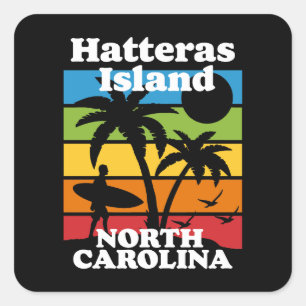 Hatteras Island,North Carolina Quadratischer Aufkleber