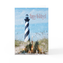 Hatteras Lighthouse Beach Weihnachten - Urlaubskar