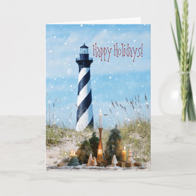 Hatteras Lighthouse Beach Weihnachten - Urlaubskar (Vorderseite)