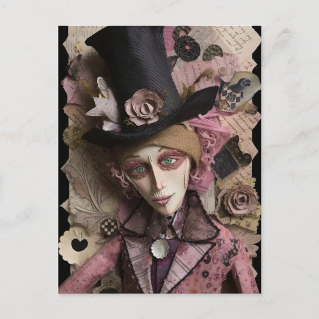 Hatters verschmelzen gemischte Medienkollektion Postkarte (Vorderseite)