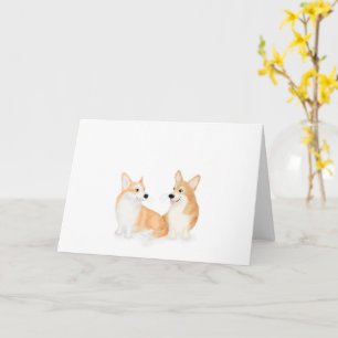 Hattie und Leah Pembroke Welsh Corgis leere Karte