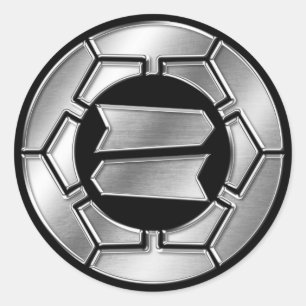 Hattori Clan Kamon Silver Chrome Runder Aufkleber