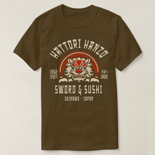 Hattori Hanzo Schwert und Sushi 1 T-Shirt (Design vorne)