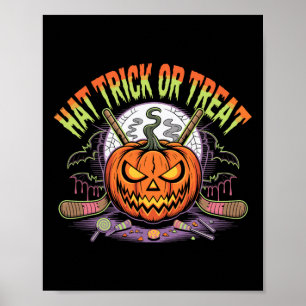 Hattrick oder Streich Eis-Hockey Halloween-Spaß _1 Poster