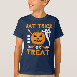 Hattrick oder Süßigkeiten Hockey Halloween T-Shirt