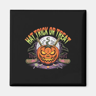 Hattrick oder Treat Eishockey Halloween Spaß _1 Magnet